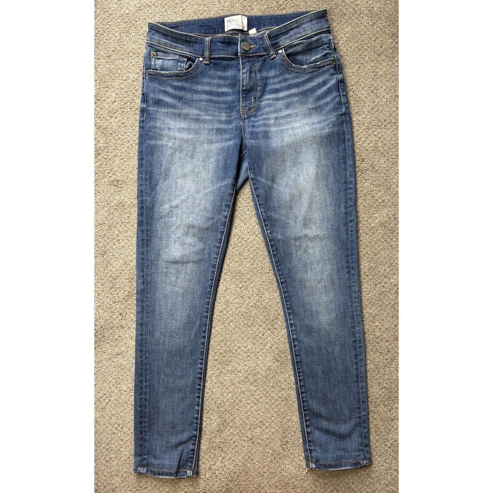BKE Payton Skinny Jeans Womens 29R 29x31.5 Blue Denim Faded Mid Rise Distressed - Picture 2 of 8
